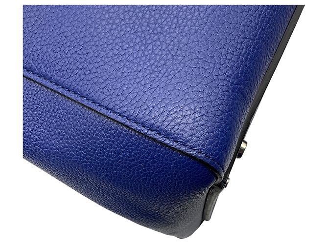 Céline Celine Bolso Edge Large de piel drummed azul - vista 12