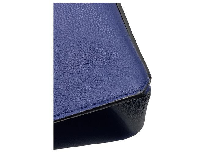 Céline Celine Bolso Edge Large de piel drummed azul - vista 14