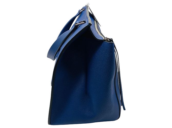 Céline Celine Bolso Edge Large de piel drummed azul - vista 2