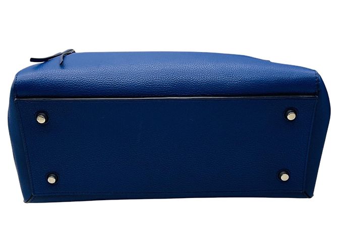 Céline Celine Bolso Edge Large de piel drummed azul - vista 4