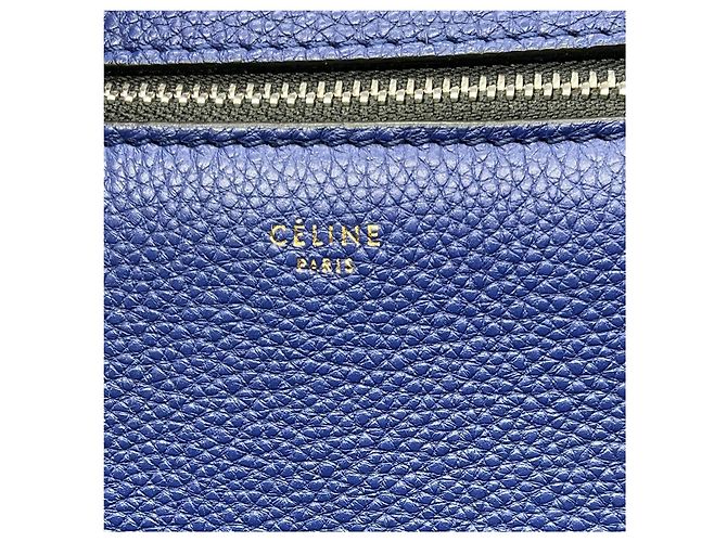 Céline Celine Bolso Edge Large de piel drummed azul - vista 7