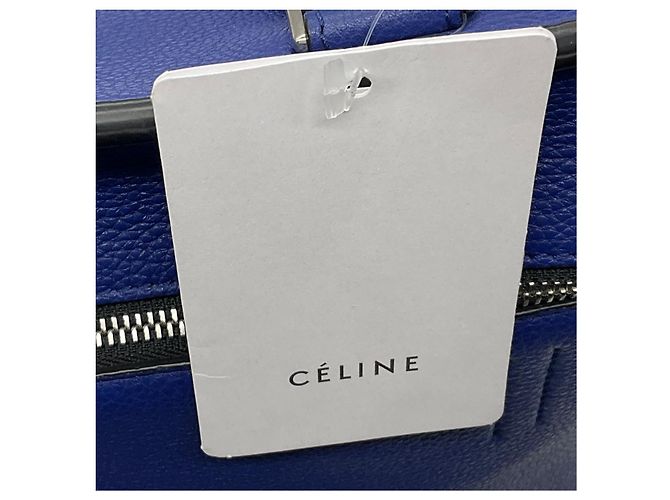 Céline Celine Bolso Edge Large de piel drummed azul - vista 9