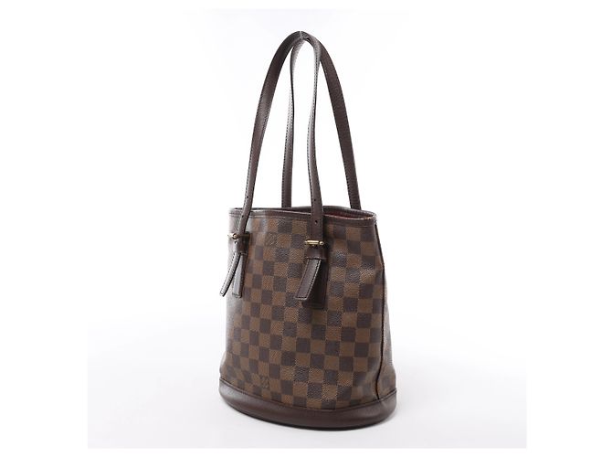 Borsa a tracolla Louis Vuitton Marais Damier Ebene Marrone N42240 - vista 2