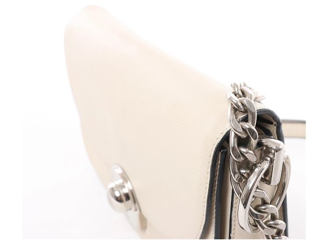 Borsa a tracolla con catena Prada Arcade Glace in pelle bianca - vista 3