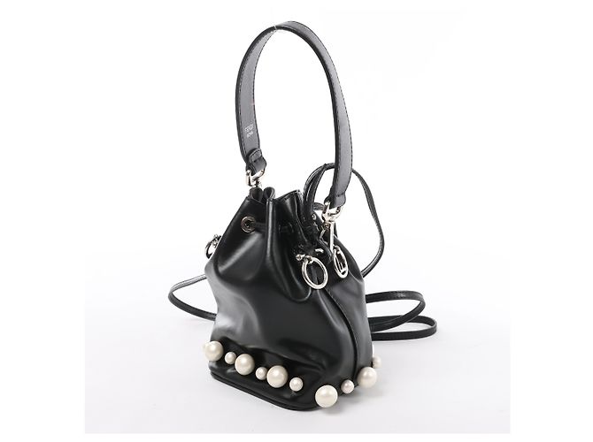 Fendi Mon Tresor Mini 8BS010 Borsa a tracolla 2Way in pelle x perle nero - vista 4