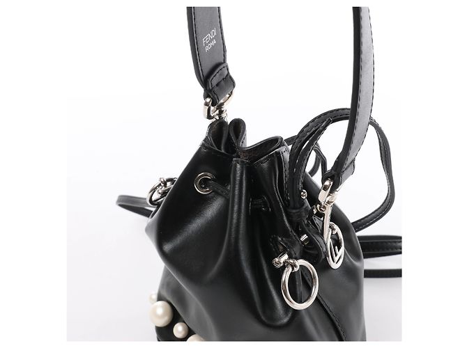 Fendi Mon Tresor Mini 8BS010 Borsa a tracolla 2Way in pelle x perle nero - vista 5