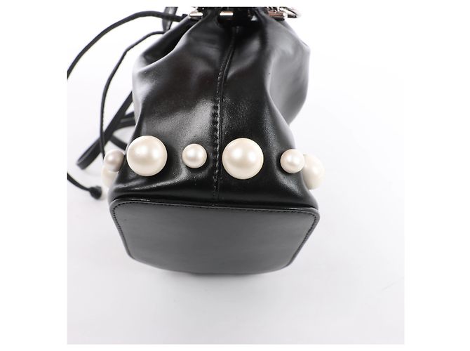 Fendi Mon Tresor Mini 8BS010 Borsa a tracolla 2Way in pelle x perle nero - vista 9