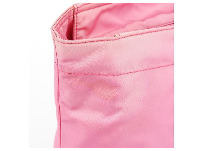 Prada Borsa Tote B6242 in nylon Tessuto Saffiano rosa - vista 10