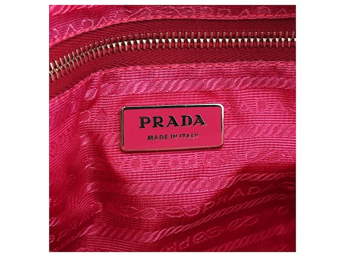Prada Borsa Tote B6242 in nylon Tessuto Saffiano rosa - vista 13