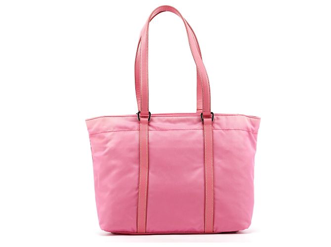 Prada Borsa Tote B6242 in nylon Tessuto Saffiano rosa - vista 3