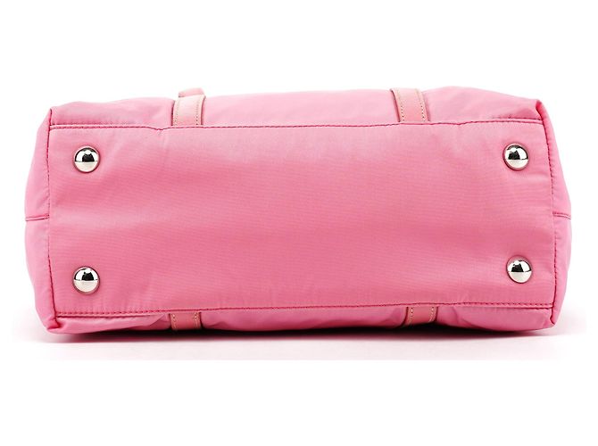 Prada Borsa Tote B6242 in nylon Tessuto Saffiano rosa - vista 5