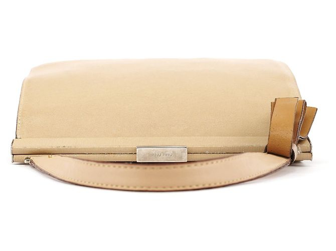 Miu Miu Pochette in pelle beige - vista 4
