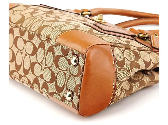 Coach 11062 Borsa Tote Signature Turnlock Beige Tan - vista 11