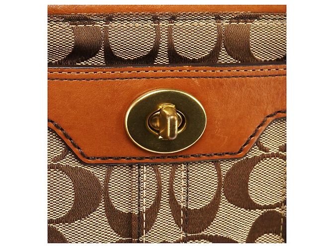 Coach 11062 Borsa Tote Signature Turnlock Beige Tan - vista 6
