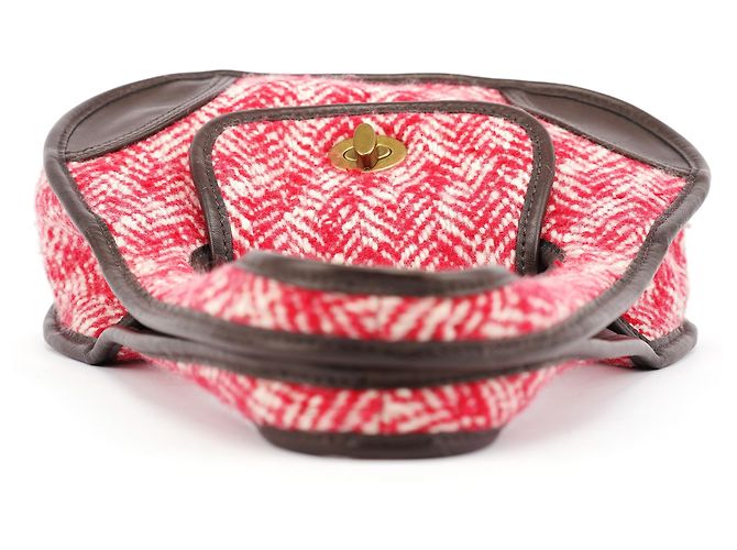Miu Miu Borsa a tracolla RR0599 Chevron Twin Red in lana - vista 4