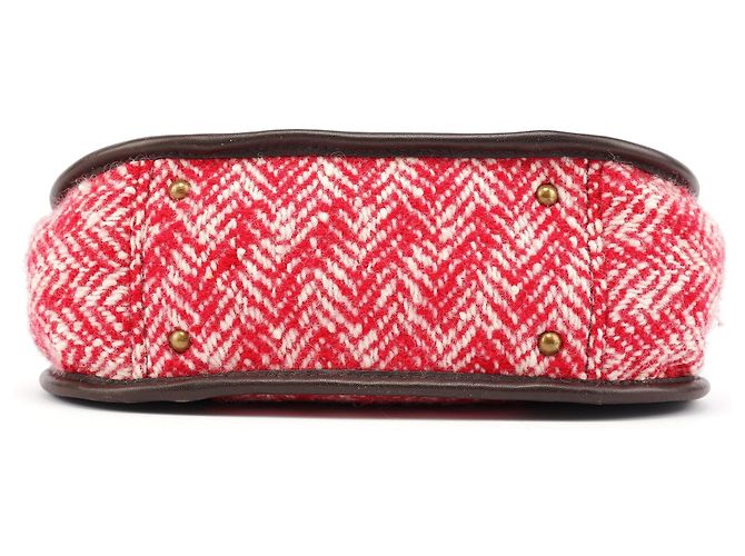 Miu Miu Borsa a tracolla RR0599 Chevron Twin Red in lana - vista 5