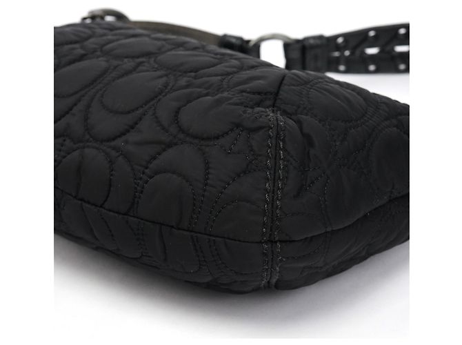 Coach  mala de ombro de nylon acolchoado preto - vista 10