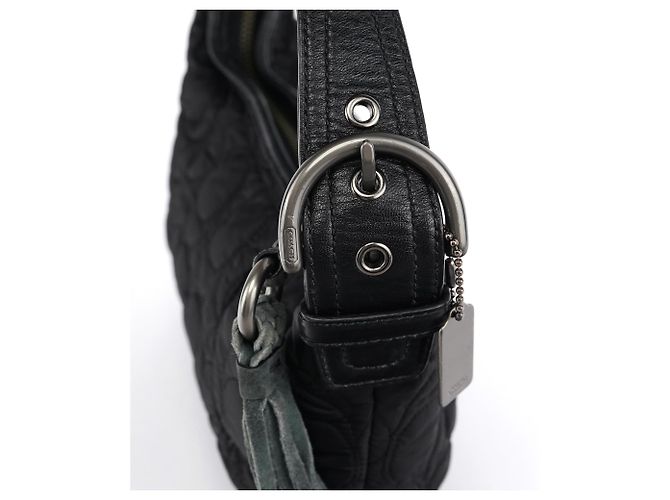 Coach  mala de ombro de nylon acolchoado preto - vista 6