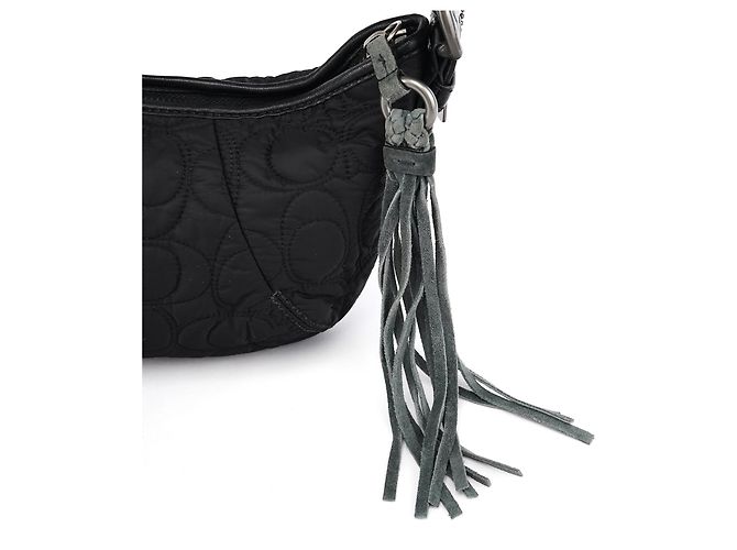 Coach  mala de ombro de nylon acolchoado preto - vista 7
