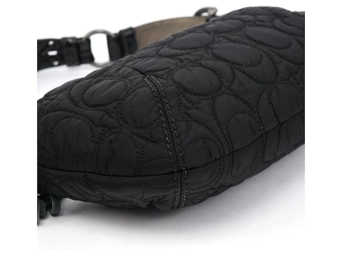 Coach  mala de ombro de nylon acolchoado preto - vista 9