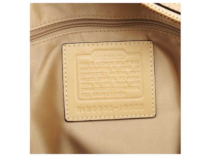 Coach 10528 Borsa Tote Hamptons in Pelle Martellata Beige - vista 10
