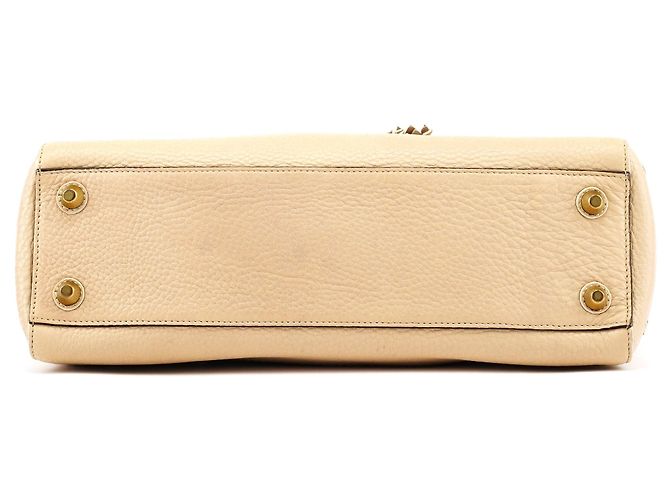 Coach 10528 Borsa Tote Hamptons in Pelle Martellata Beige - vista 4