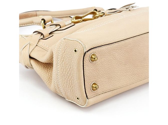 Coach 10528 Borsa Tote Hamptons in Pelle Martellata Beige - vista 8