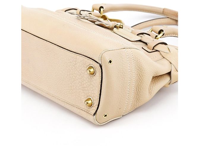 Coach 10528 Borsa Tote Hamptons in Pelle Martellata Beige - vista 9