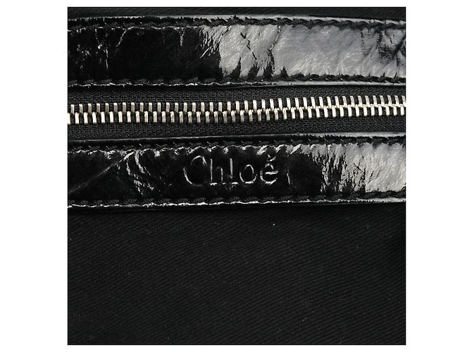 Chloé Borsa Tote Kerala in pelle verniciata nera - vista 11