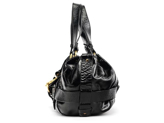 Chloé Borsa Tote Kerala in pelle verniciata nera - vista 2