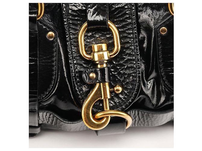 Chloé Borsa Tote Kerala in pelle verniciata nera - vista 5