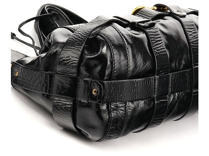 Chloé Borsa Tote Kerala in pelle verniciata nera - vista 7
