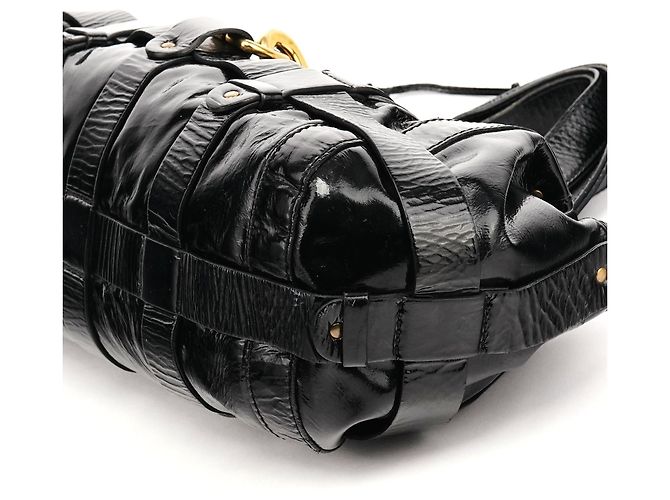 Chloé Borsa Tote Kerala in pelle verniciata nera - vista 8
