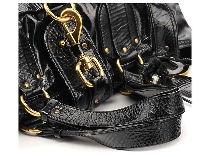 Chloé Borsa Tote Kerala in pelle verniciata nera - vista 9