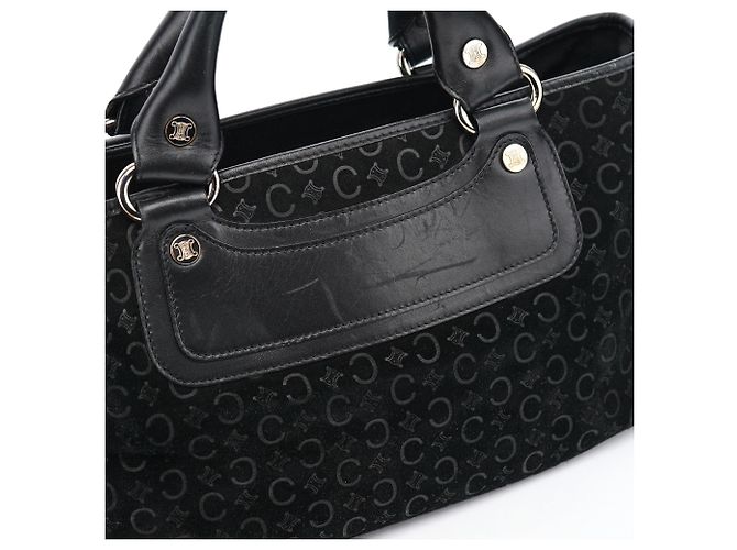 Céline Borsa Boogie Macadam in camoscio nero - vista 10