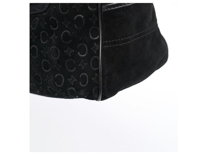 Céline Borsa Boogie Macadam in camoscio nero - vista 11