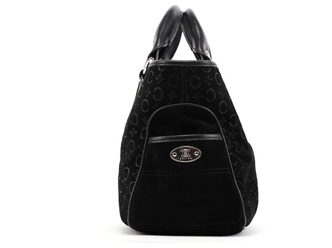 Céline Borsa Boogie Macadam in camoscio nero - vista 2