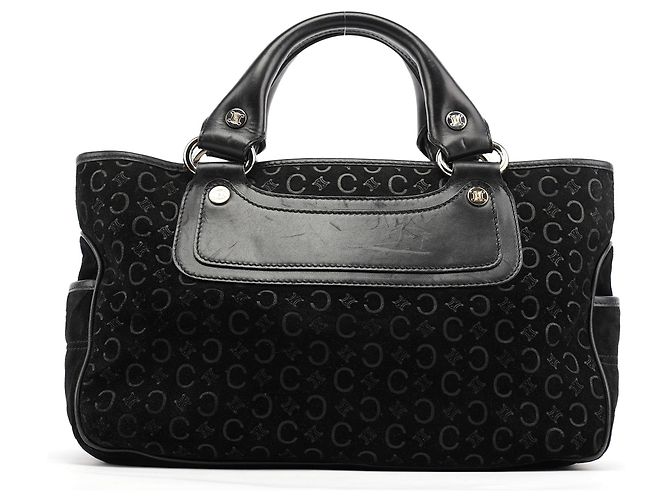 Céline Borsa Boogie Macadam in camoscio nero - vista 3