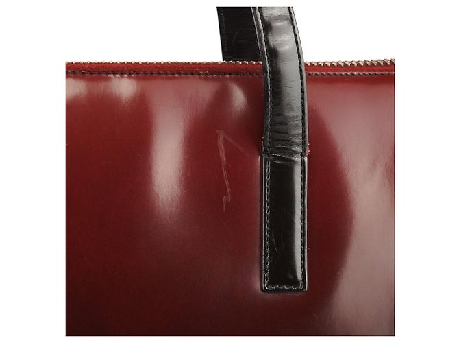 Prada Borsa Tote 1995 Red Black Spazzolato Fume - vista 12