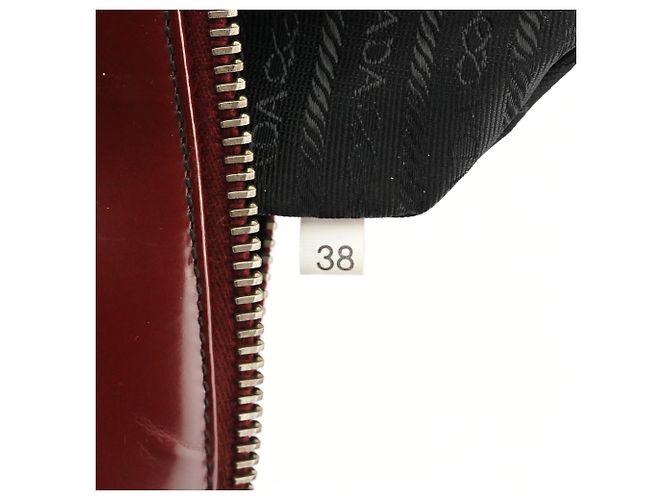 Prada Borsa Tote 1995 Red Black Spazzolato Fume - vista 15