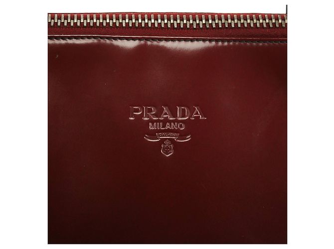 Prada Borsa Tote 1995 Red Black Spazzolato Fume - vista 6