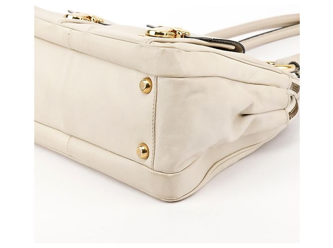 Marc Jacobs Borsa Tote Blake in pelle avorio - vista 8