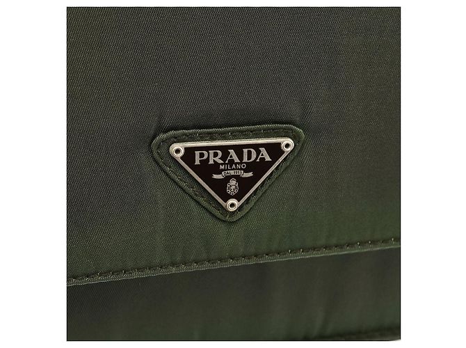 Prada Tessuto Nylon Schultertasche Grün - Ansicht 6