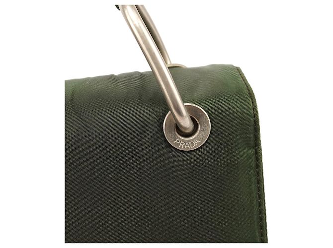 Prada Tessuto Nylon Schultertasche Grün - Ansicht 7