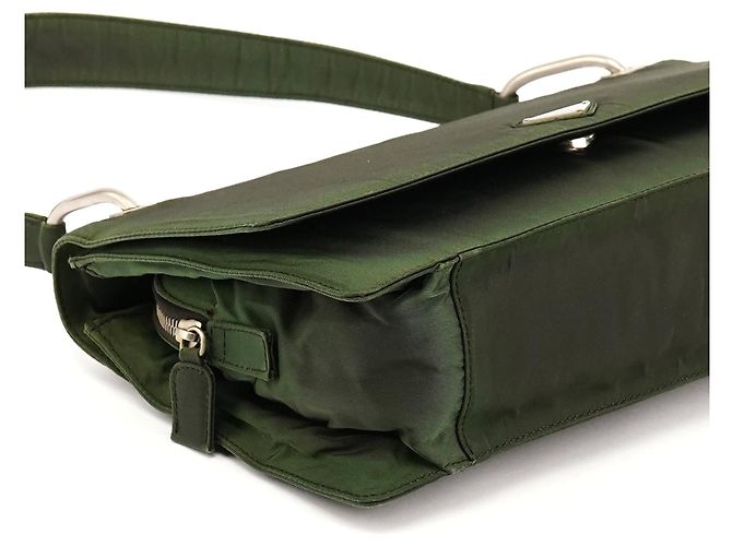 Prada Tessuto Nylon Schultertasche Grün - Ansicht 8