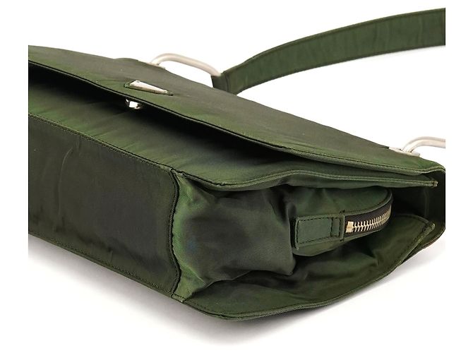 Prada Tessuto Nylon Schultertasche Grün - Ansicht 9