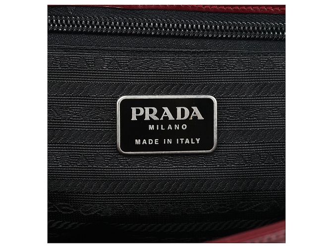 Prada Bolso de asa superior de piel Vitello burdeos - vista 12