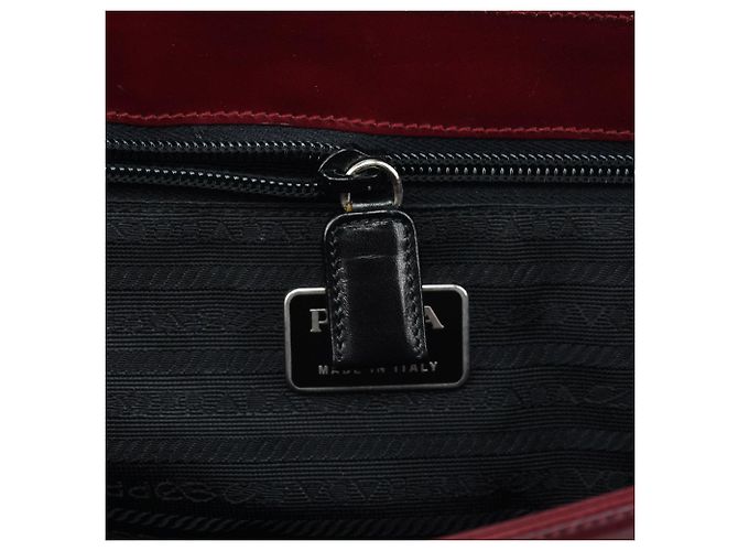Prada Bolso de asa superior de piel Vitello burdeos - vista 13