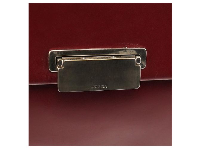 Prada Bolso de asa superior de piel Vitello burdeos - vista 6