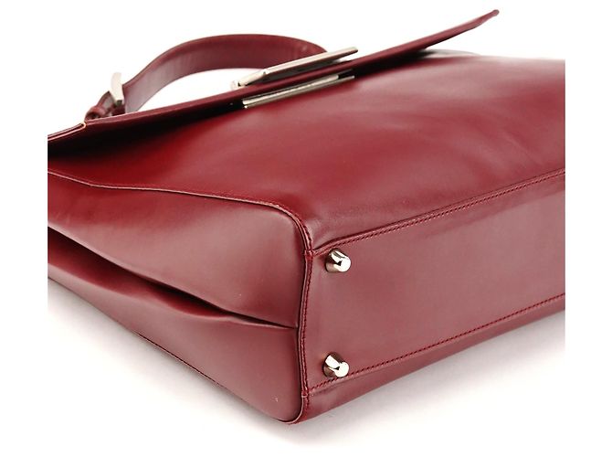 Prada Bolso de asa superior de piel Vitello burdeos - vista 7